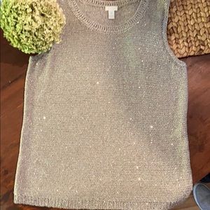 Chico’s taupe metallic sleeveless sweater! ❤️